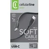 „Cellular Line Cellularline Soft Cable“ – USB-C į USB-C laidas, 1,2 m, juodas