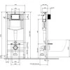 Hanging toilet set concealed Cersanit S701-759. 20x50 cm