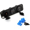 Pls37 Automobilio 12V cigarečių degiklio lizdas 2XUSB 5V 2A voltmetras