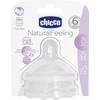Chicco Natural Feeling Flow čiulptukas 6m Porridge 2 vnt