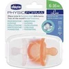 CHICCO 00073033310000 Čiulptukas PHYSIOFORMA LUXE 6-16M oranžinis 2vnt.