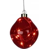 Christmas Decoration stiklinis burbulas lašo formos LED 10 cm raudonas