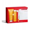 Clarins Set Clarins: Aroma, Essential Oils, Hydrating, Body Oil, 200 ml + Aroma, Essential Oils, Dušo želė, All Over The Body, 200 ml + Lip Confort, Lip Oil, 01, 1.4 ml *Miniature + Clarins, Zippered, GWP Textile Pouch, Baltas Unisex