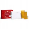 Clarins Set Clarins: Aroma, Essential Oils, Hydrating, Body Oil, 200 ml + Aroma, Essential Oils, Dušo želė, All Over The Body, 200 ml + Lip Confort, Lip Oil, 01, 1.4 ml *Miniature + Clarins, Zippered, GWP Textile Pouch, Baltas Unisex