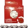 Clarks Ciklo grandinė YBN CSL -H9CR ŠIMANO CMPAGNOLO SRAM (9 veikia, 1 / 2 "x11 / 128)", 116 ląstelių, 6.4mm, grandinės klipas, super šviesa, Chrome) Self- tepimo sidabras