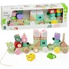Classic World medinė Montessori Gąsienicos traukinys su 27 detalėmis
