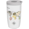 Coffee Format Baltas termo puodelis su pasaulio žemėlapio motyvu, 350 ml