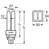 18W lemputė OSRAM DULUX D/E 840, G24q-2, 4000K