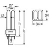 26W lemputė OSRAM DULUX D 830, G24d-3, 3000K