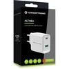 Conceptronic ALTHEA20W45 2 prievadų 45 W GaN USB PD įkroviklis, USB-C x 1, USB-A x 1, QC 3.0, PPS, PD 3.0, skirtas naudoti patalpose, AC, 20 V, baltas