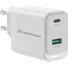 Conceptronic ALTHEA20W45 2 prievadų 45 W GaN USB PD įkroviklis, USB-C x 1, USB-A x 1, QC 3.0, PPS, PD 3.0, skirtas naudoti patalpose, AC, 20 V, baltas