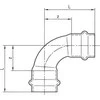 Conex 90 ° mm dvigubo puodelio lankas B serijos Spauskite vario 28mm (P500202800000)