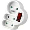 Connect It Konnoc DX-FZBK 1 x apvalus 2 x plokščias lizdas su jungikliu