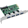 „Controller ST Labs Inline“ sąsajos plokštė – 4x USB A 3.2 Gen 1 – PCIe x1 – Modelis 76666M