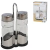 Stikla sāls un piparu trauciņi ar statīvu 12 × 4 × 8 cm KITCHEN&amp;GO ()