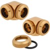 Corsair Hydro X Series XF Hardline Adapteris 90 Degree 14mm OD to 14mm OD Hardtube - 2 Pack, auksinis