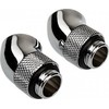 Corsair Hydro X Series Adapteris 45 Degree G1/4 inch Male to G1/4 inch Female - 2-pack, rotatable, chrome sidabrinis