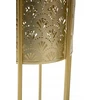 Costway NAT metalinis gėlių stovas, 2 vnt. rinkinys, auksinės spalvos, Ø 21x40 ir 19x22 cm