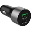 Crong Power Car Charger 63W – USB-C PD 45W automobilinis įkroviklis + USB QC 3.0 18W (juodas)