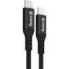 „Crong Soft Link“ – 100 W PD 5A USB-C į USB-C laidas 25 cm (juodas)
