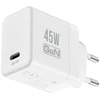 „Crong Ultra Compact GaN“ – USB-C 45 W PD 3.0 sieninis įkroviklis su PPS (baltas)