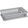 Indų džiovykla su padėklu CURVER BASIC KITCHEN ACCESORIES, balto granito spalvos, h9 x 26,5 x 42 cm