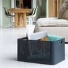 Plastikinis krepšys CURVER RATTAN STYLE, L, tam. pilkos sp., 44 x 33 x 23 cm, 30 l