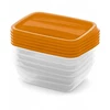 Curver Set of food dishes rectangular 5x0.5L Vedo transparent oranžinis