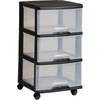 Komoda CURVER REGAL, 3 stalčių, juoda/skaidri, h61 x 39 x 37 cm