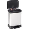 Curver Dviguba šiukšliadėžė su pedalu Deco, sidabrinė, 10l+18l
