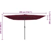 Sodo skėtis Bordo raudona 295 x 295 x 245 cm