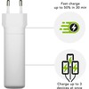 dbramante1928 - Įkrovimas - Sieninis įkroviklis GaN - USB-C 140W + 100W + 18W ES - Baltas