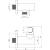 Deante Round angled connector with handset holder