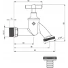 Deante IŠLEIDIMO VOŽTUVAS SU ADAPTERIU-1/2" CHR