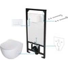 Potinkinis WC komplektas Deante Peonia 6in1, CDEA6ZPW, Baltas/Bianco
