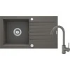 Granitinė virtuvinė plautuvė Deante Zorba su maišytuvu, ZQZVT113, Anthracite metallic