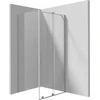 Stačiakampė dušo kabina Deante Prizma, 100x90 cm, Brushed steel