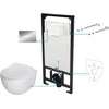 Potinkinis WC komplektas Deante Peonia 6in1, CDES6ZPW, Baltas/Chrome
