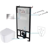 Potinkinis WC komplektas Deante Jasmin 6in1, CDJS6ZPW, Baltas/Chrome