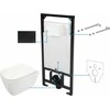 Potinkinis WC komplektas Deante Hiacynt 6in1, CDYN6ZPW, Baltas/Nero