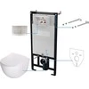 Potinkinis WC komplektas Deante Peonia 6in1, CDEF6ZPW, Baltas/Brushed steel