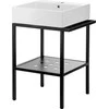 Praustuvas Deante Temisto su pastatoma konsole, 56.5x50 cm, CDTS6U5S, Baltas/Juodas