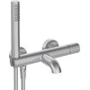 Vonios maišytuvas su dušo komplektu Deante Silia Hexa BHS_F11M, Brushed steel