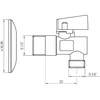 Deante kampinis vožtuvas su filtru 1/2"x3/8" (VFA_B62M)