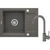 Granitinė virtuvinė plautuvė Deante Zorba su maišytuvu, ZQZAT11A, Anthracite metallic