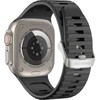 Decoded Decoded Ultra Traction – silikoninis laikrodis, skirtas Apple Watch 49/45/44/42 mm Gen 1-9 – SE (juodas)