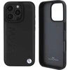 BMW BMHCP16LSLLBK Apple iPhone 16 Pro 6.3″ juodos spalvos kietas dėklas Leather Hot Stamp