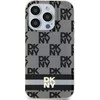 Apple iPhone 13 / 14 / 15 DKNY dėklas IML Checkered Mono Pattern &amp; Printed Stripes MagSafe (DKHMP15SHCPTSK) juodos spalvos