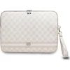 DKNY PU Leather Checkered Pattern and Stripe dėklas nešiojamam kompiuteriui 13/14" rožinės spalvos