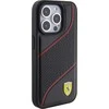 Ferrari FEHCP15LPWAK Apple iPhone 15 Pro 6.1″ juodos spalvos kietas dėklas Perforated Waves Metal Logo